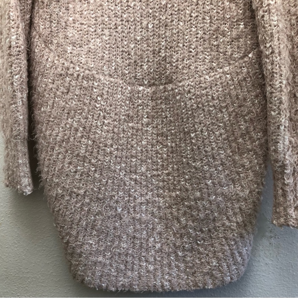 XOXO Shawl-Collar High Low Hem Cardigan Women's Size M Tan - Picture 6 of 11